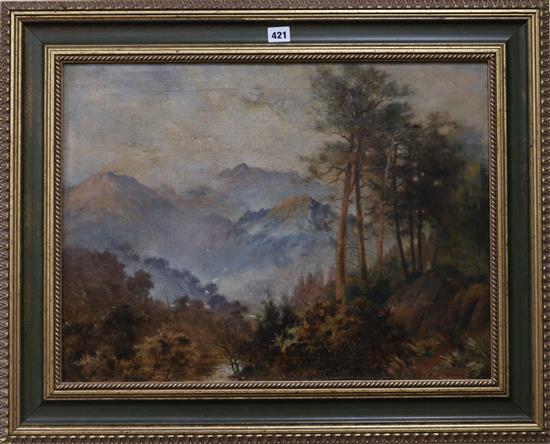Joseph Dore (Czech 1805-1878), Wooded mountain landscape, 45 x 60cm